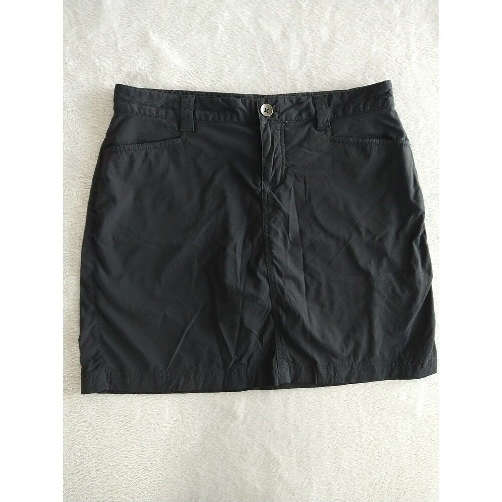 Eddie Bauer Travex Skirt Women's 4 Black Skirt Skort Hiking Moisture Wicking